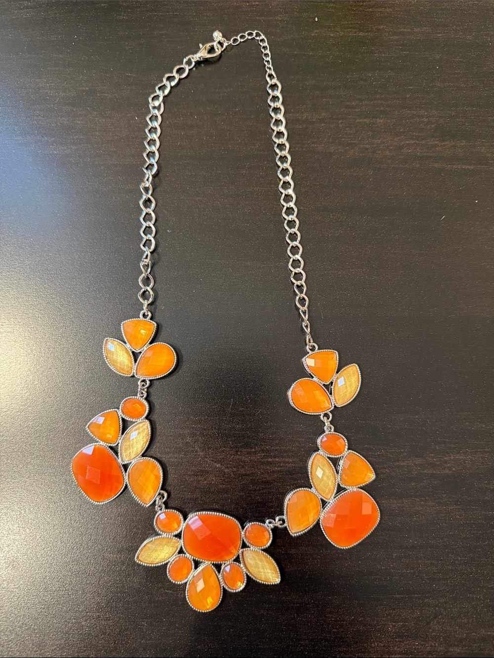 Orange Statement Floral Chocker Necklace - Women Jewelry